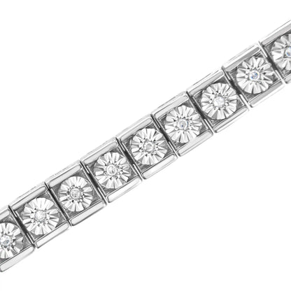 .925 Sterling Silver Miracle Set Diamond Accent Classic Tennis Bracelet (I-J Color, I2-I3 Clarity) - 7.25"
