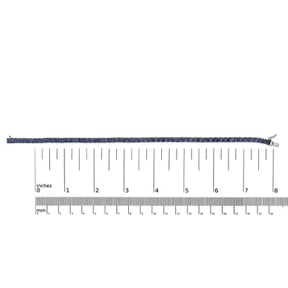 Men's .925 Sterling Silver Created Blue Sapphire Tennis Bracelet - 8.5" Inches