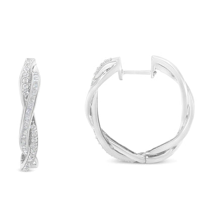 Sterling-Silver Diamond Hoop Earring (0.75 cttw, I-J Color, I2-I3 Clarity)