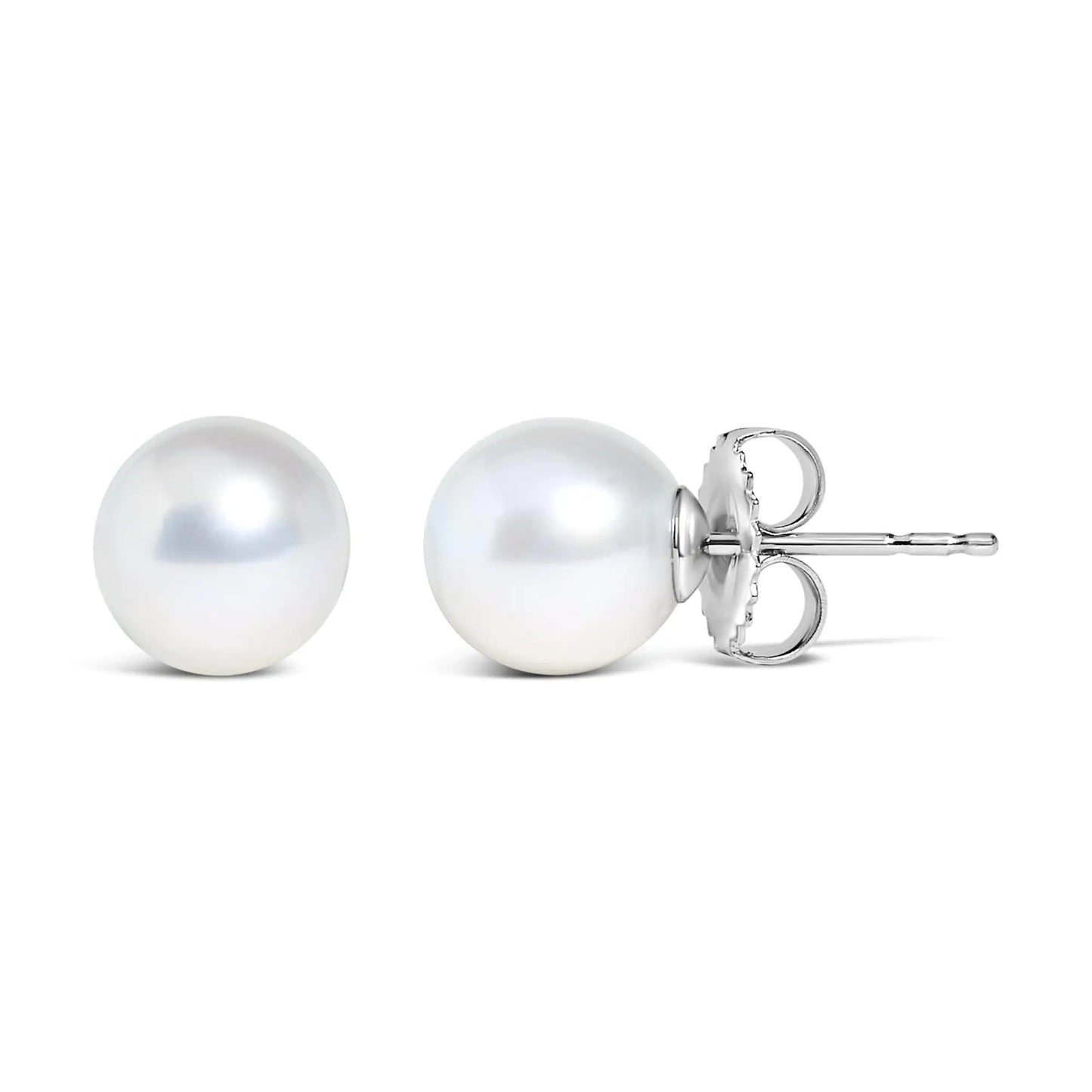 14K Gold Cultured Freshwater Pearl Solitaire Stud Earrings