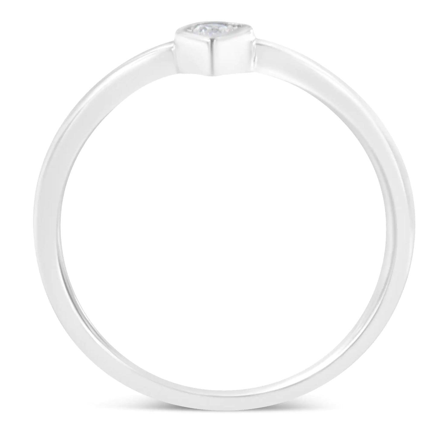 .925 Sterling Silver 1/20 Carat Diamond Teardrop Pear-Shaped Miracle Set Petite Fashion Promise Ring (J-K Color, I1-I2 Clarity)