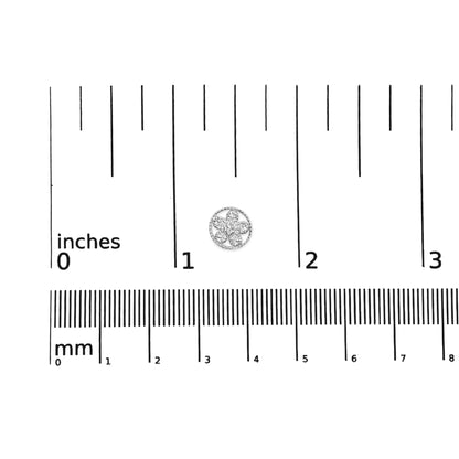 .925 Sterling Silver Diamond Accent Star and Wheel Milgrain Style Stud Earrings (I-J Color, I2-I3 Clarity)