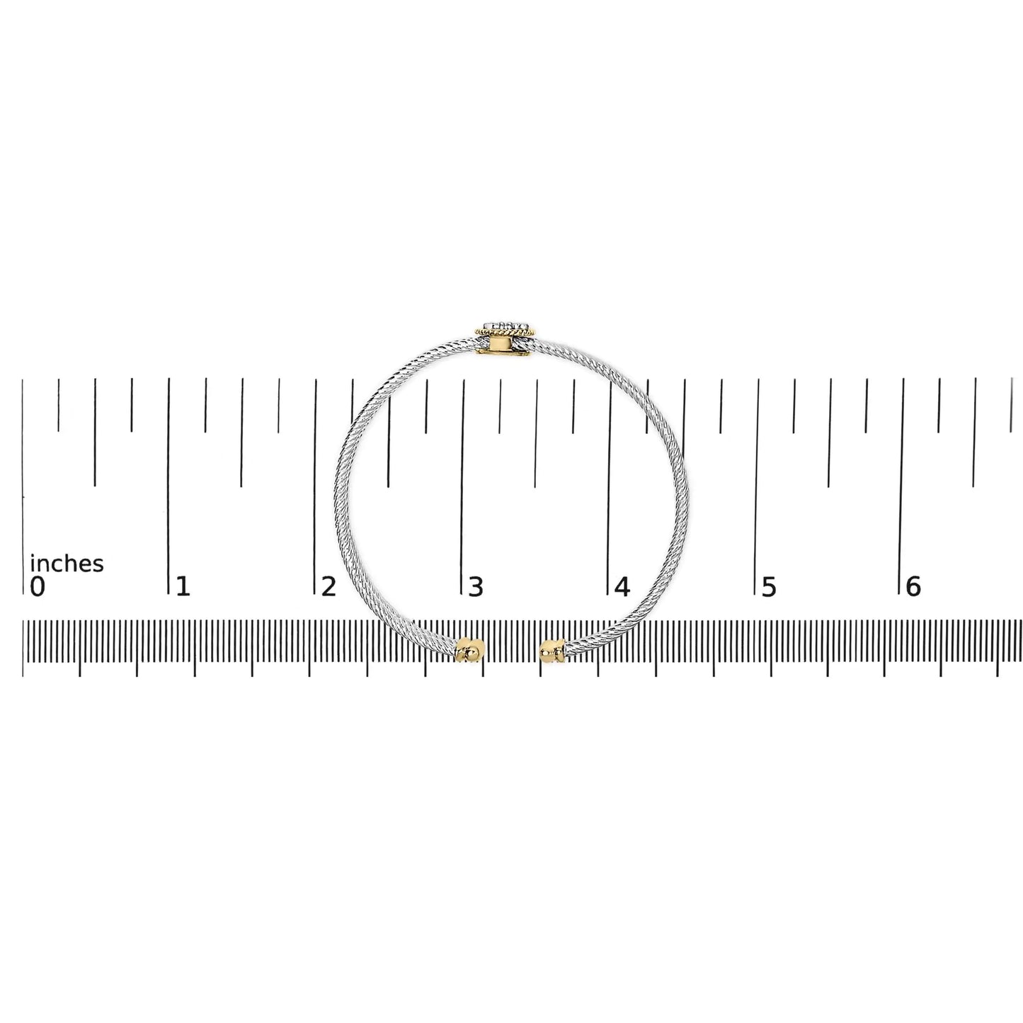 18K Yellow Gold Plated .925 Sterling Silver Diamond Accent Dragonfly Medallion Bangle Bracelet (I-J Color, SI1-SI2 Clarity) - 7.75 Inches