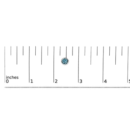 .925 Sterling Silver 6MM Bezel Set Created Gemstone Solitaire Stud Earrings