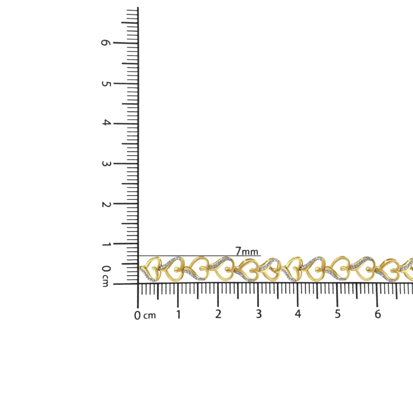 10K Yellow Gold over .925 Sterling Silver Diamond Accented Open Hearts 6”-9” Adjustable Chain Bolo Bracelet (H-I Color, I2-I3 Clarity)