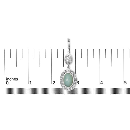.925 Sterling Silver Chalcedony Diamond Accent Drop and Dangle Earring (K-L Color, I1-I2 Clarity)
