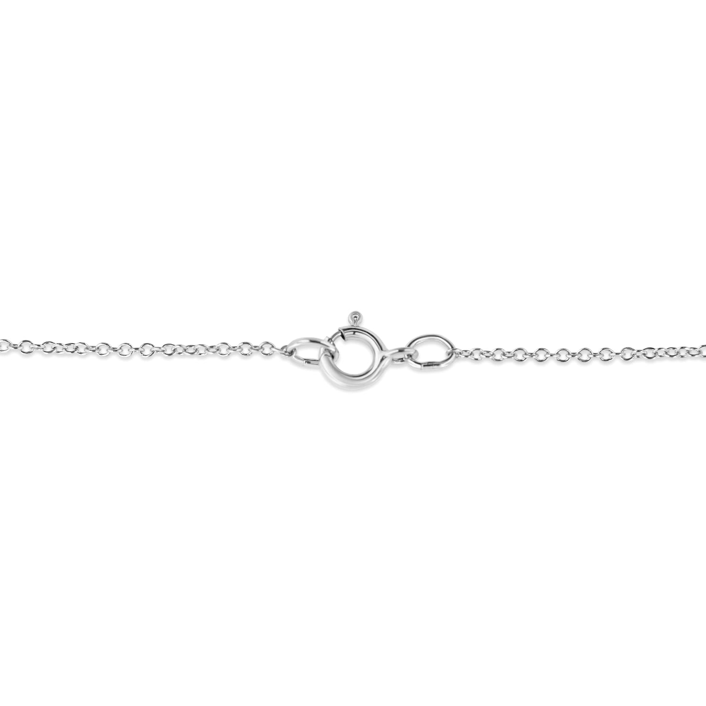 .925 Sterling Silver Prong-Set Diamond Accent Satin Finished Double Circle 18" Pendant Necklace (I-J Color, I1-I2 Clarity)