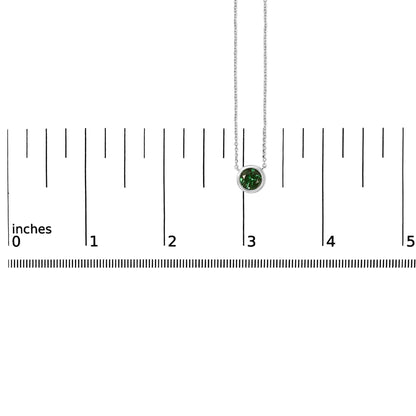 .925 Sterling Silver 7MM Bezel Set Created Purple Amethyst Pendant Necklace - 18" Inches