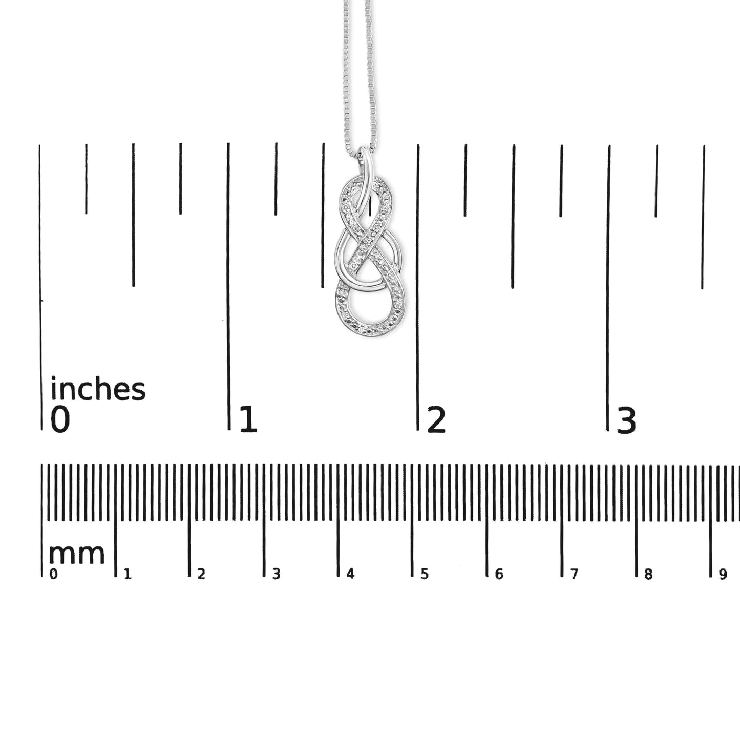925 Sterling Silver Diamond Accent Interlocking Infinity Pendant Necklace (H-I Color, I2-I3 Clarity) - 18" Inches