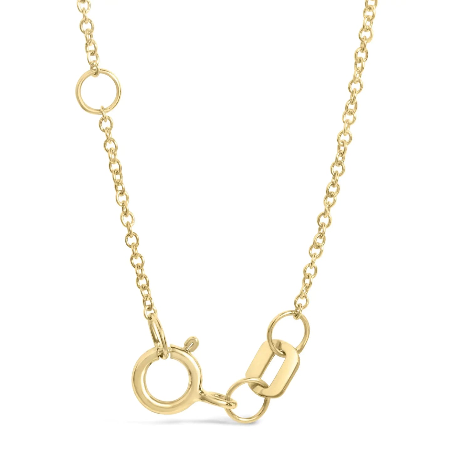 10K Yellow Gold 1/10 Cttw Diamond Paperclip Charm Adjustable Link Bracelet  (J-J Color, I1-I2 Clarity) - 7.25 Inch