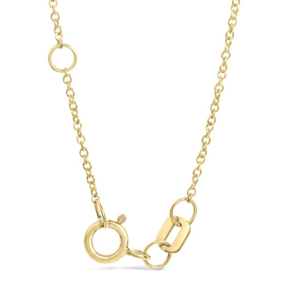 10K Yellow Gold 1/10 Cttw Diamond Paperclip Charm Adjustable Link Bracelet  (J-J Color, I1-I2 Clarity) - 7.25 Inch