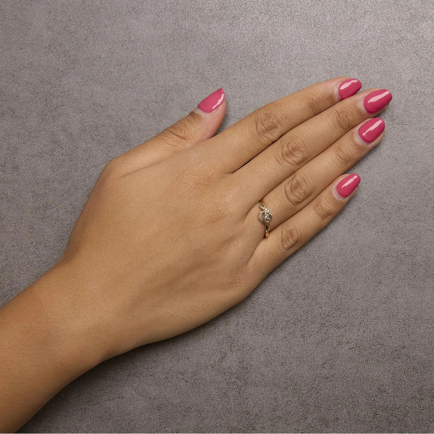 14K Yellow Gold Flash Plated .925 Sterling Silver 1/6 Cttw Diamond Swirl and Halo Promise Ring (I-J Color, I3 Clarity)