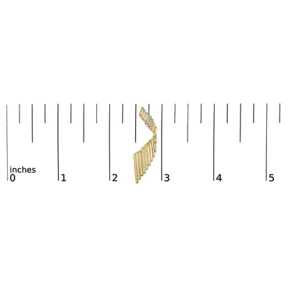 14K Yellow Gold Plated .925 Sterling Silver Sculpted Diamond Accent Drop Earrings (H-I Color, I1-I2 Clarity)