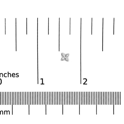 925 Sterling Silver Diamond Accent 4 Petal Flower Stud Earring (H-I Color, I1-I2 Clarity)