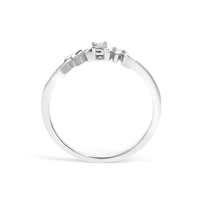 .925 Sterling Silver Diamond Accent "MOM"  Ring (J-K Color, I2-I3 Clarity)