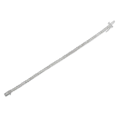 .925 Sterling Silver 1.0 Cttw Diamond Miracle-Set Cut-Circle 7" Tennis Bracelet (I-J Color, I2-I3 Clarity)