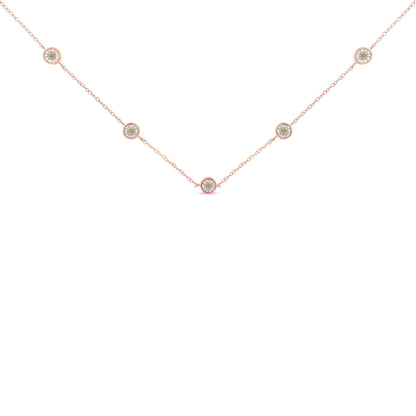 Sterling Silver Diamond Station Necklace (1/2 cttw, K-L Color, I2-I3 Clarity)