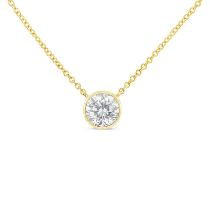 Sterling Silver Bezel-Set Diamond Solitaire Pendant Necklace (1/3 cttw, H-I Color, I1-I2 Clarity)