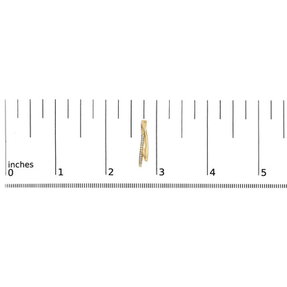 14K Yellow Gold Plated .925 Sterling Silver 1/10 Cttw Diamond Wrapped Hoop Earrings (H-I Color, I1-I2 Clarity)