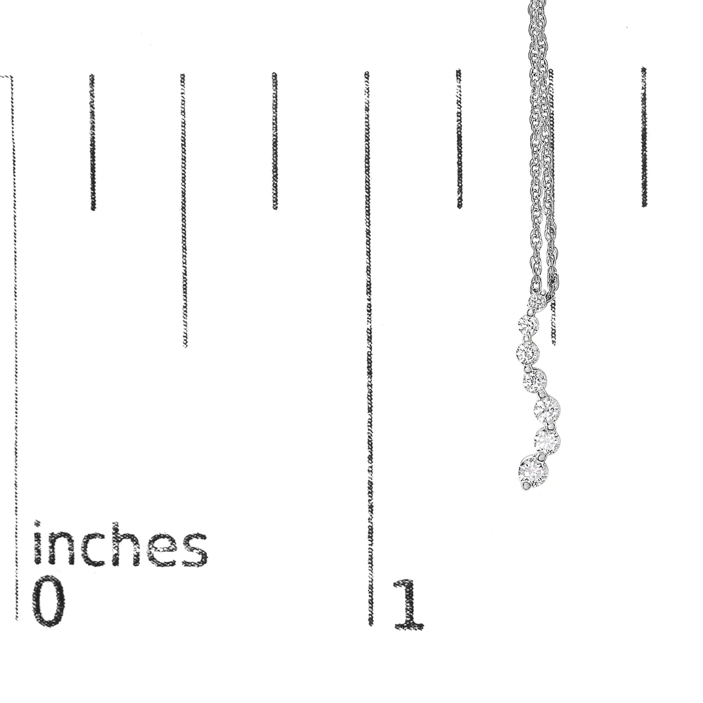 .925 Sterling Silver 1/4 Cttw Lab Grown Diamond Journey Pendant Necklace - 18" Inches