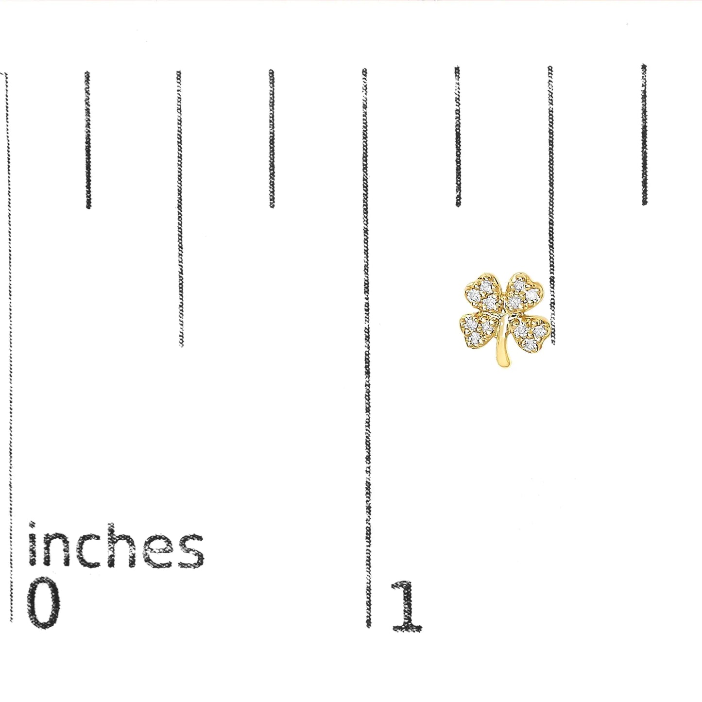 10K Yellow Gold Diamond Accent 4 Leaf Clover Stud Earrings