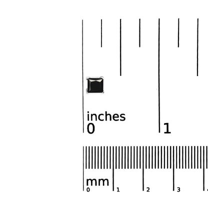 .925 Sterling Silver Princess-Cut Square Black Diamond Classic 4-Prong Stud Earrings with Screw Backs (Fancy Color-Enhanced, I2-I3 Clarity)