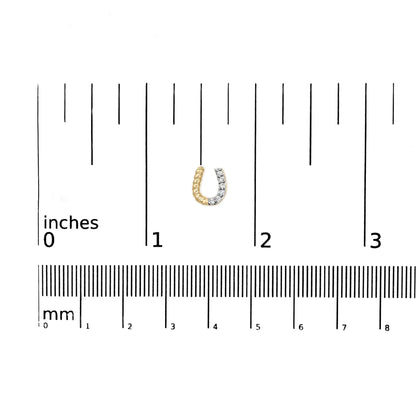 10K Yellow Gold 1/10 Cttw Braided Horseshoe Stud Earrings (H-I Color, SI1-SI2 Clarity)