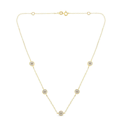 Sterling Silver Diamond Station Necklace (1/2 cttw, K-L Color, I2-I3 Clarity)