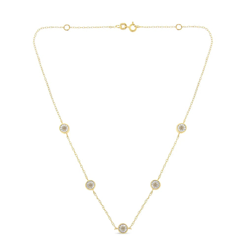 Sterling Silver Diamond Station Necklace (1/2 cttw, K-L Color, I2-I3 Clarity)