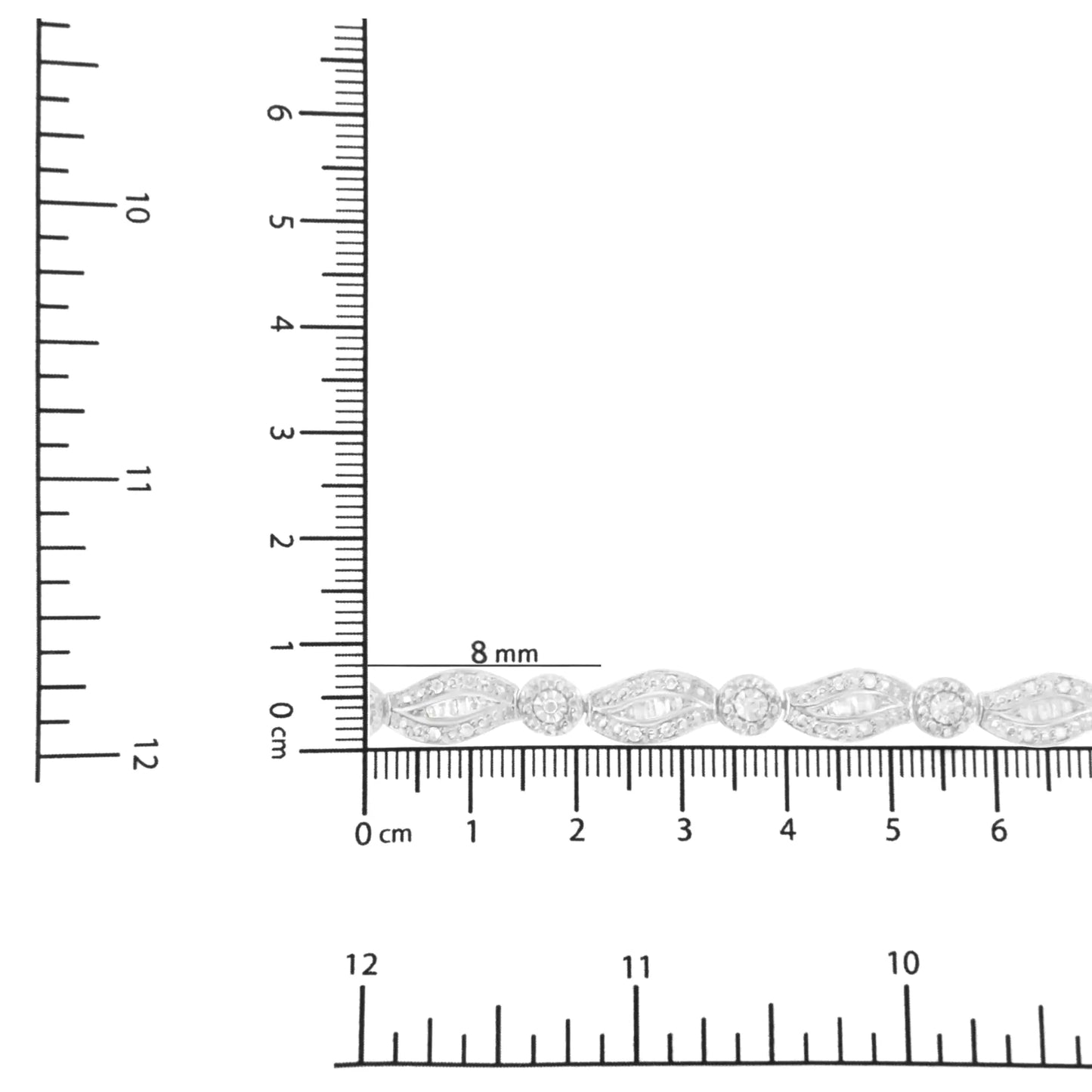 .925 Sterling Silver 1 cttw Diamond Double Leaf and Bezel Link Bracelet (I-J Clarity, I2-I3 Color) - Size 7.25"