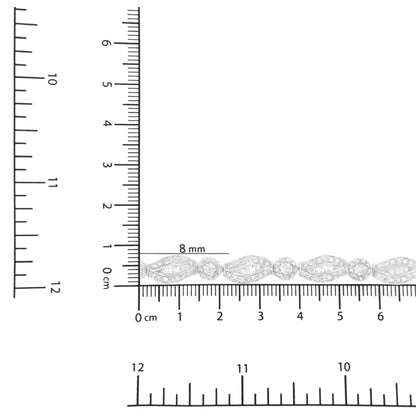 .925 Sterling Silver 1 cttw Diamond Double Leaf and Bezel Link Bracelet (I-J Clarity, I2-I3 Color) - Size 7.25"