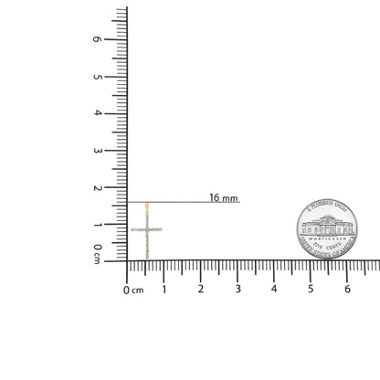 14K Yellow Gold Plated .925 Sterling Silver 1/2 Cttw Champagne Diamond Cross Pendant Necklace (K-L Color, I1-I2 Clarity) - 18"