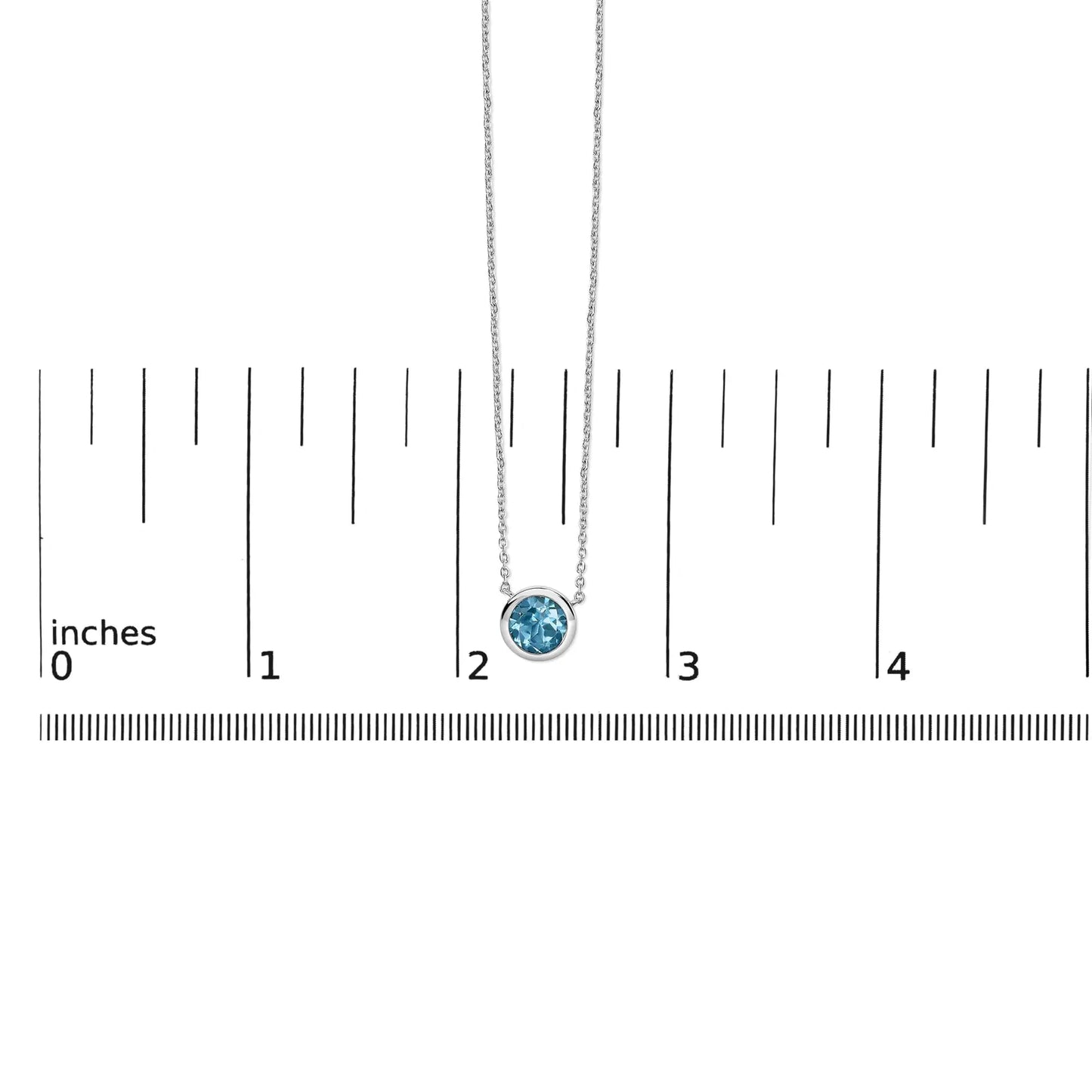 .925 Sterling Silver 7MM Bezel Set Created Purple Amethyst Pendant Necklace - 18" Inches