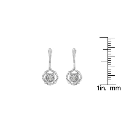 .925 Sterling Silver Miracle-Set Diamond Accent Drop and Dangle Earrings (I-J Color, I3 Clarity)