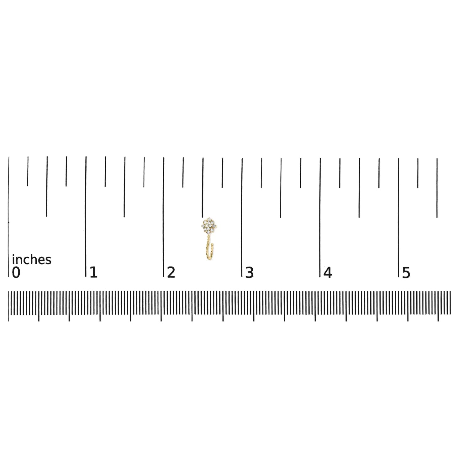 14K Yellow Gold Plated .925 Sterling Silver 1/10 Cttw Diamond Floral Cluster and Beaded Hoop Stud Earrings (H-I Color, I1-I2 Clarity)