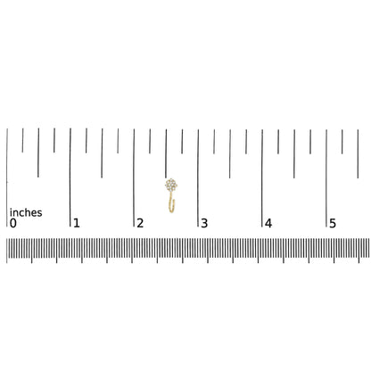 14K Yellow Gold Plated .925 Sterling Silver 1/10 Cttw Diamond Floral Cluster and Beaded Hoop Stud Earrings (H-I Color, I1-I2 Clarity)