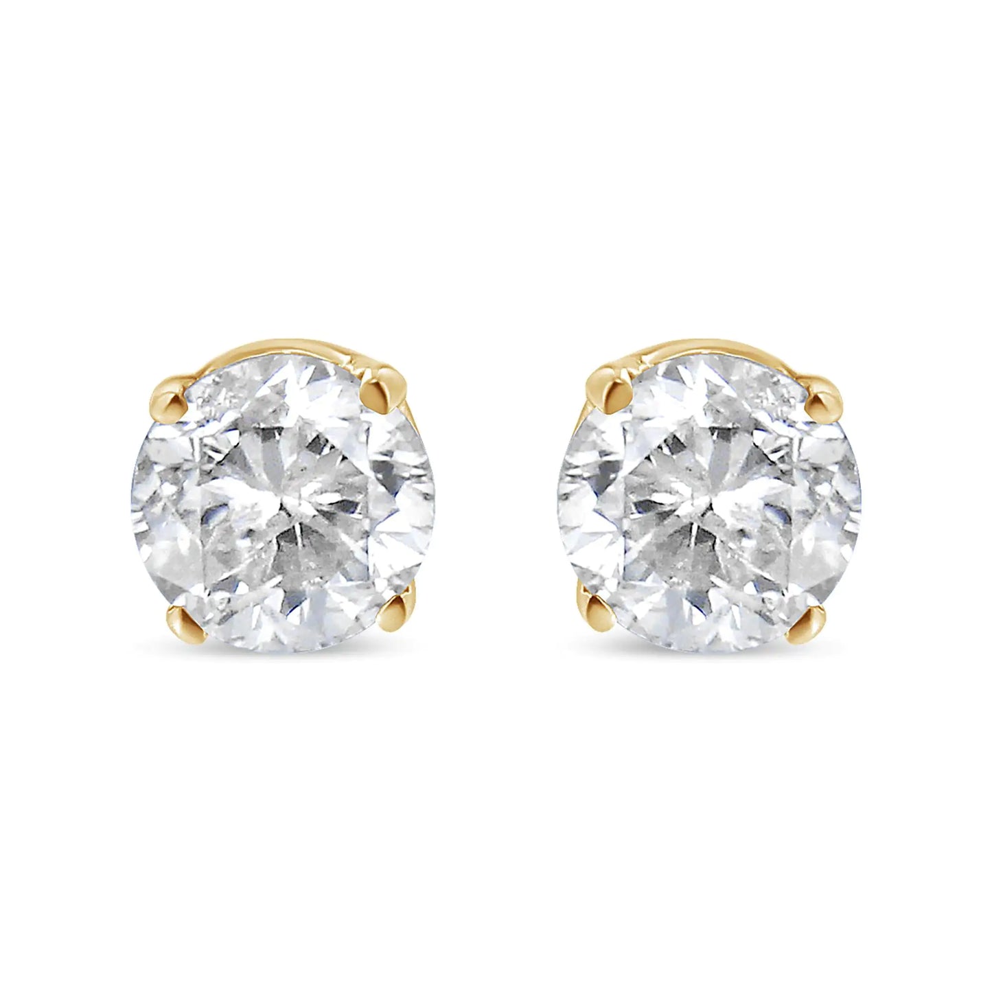 14K Yellow Gold 1/2 Cttw Round-Cut Diamond Solitaire Stud Earrings (O-P Color, SI2-I1 Clarity)
