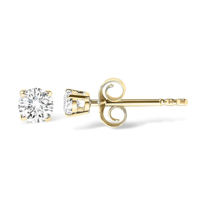 14K Gold 1/2 Cttw Round Lab Grown Diamond Solitaire Stud Earrings
