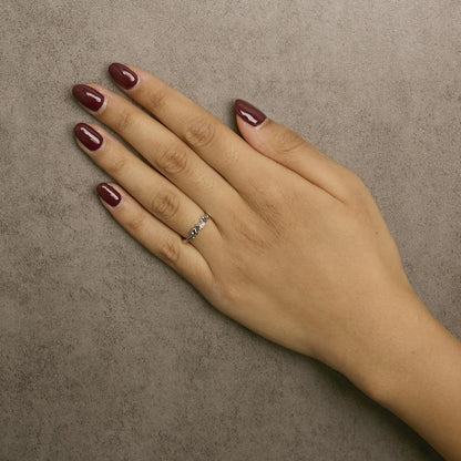 .925 Sterling Silver Diamond Accent "MOM"  Ring (J-K Color, I2-I3 Clarity)