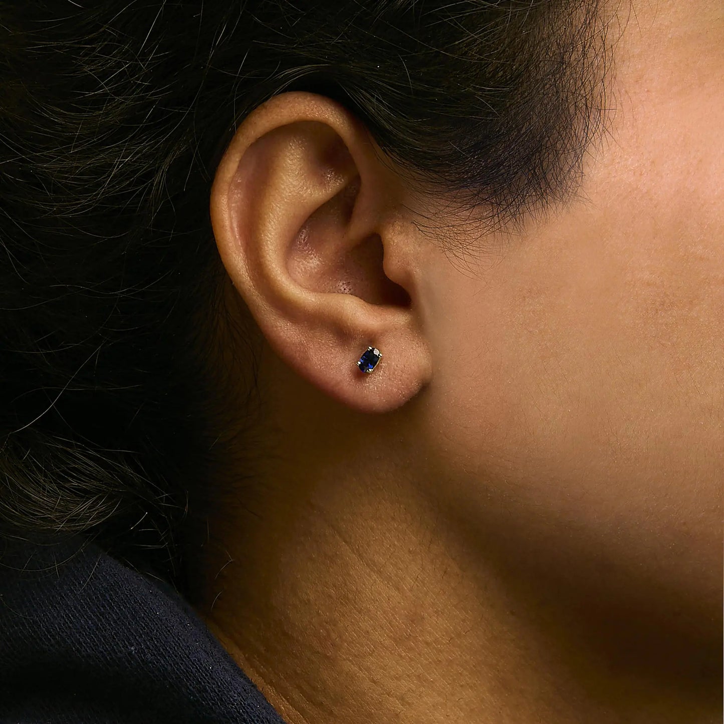 14K Gold Oval Cut Gemstone Birthstone 5x3 mm Stud Earrings