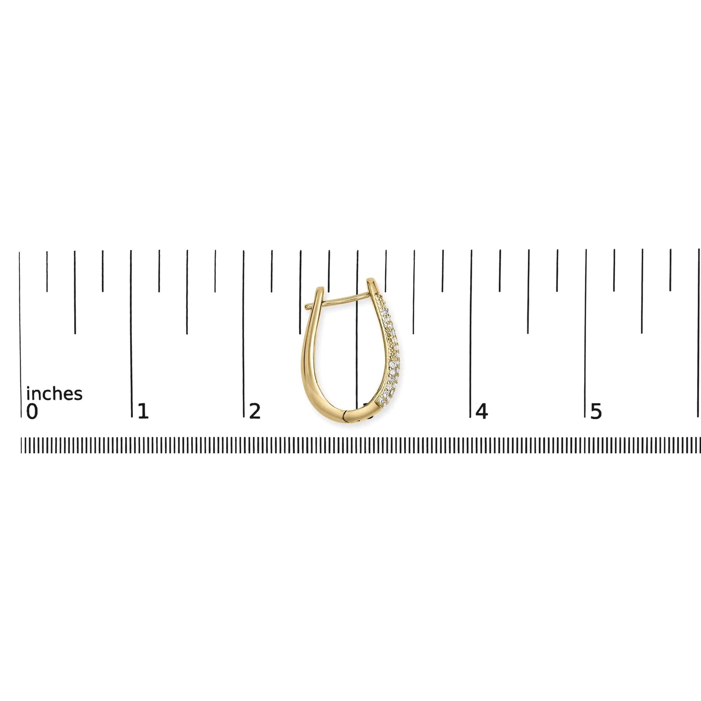 14K Yellow Gold Plated .925 Sterling Silver 3/8 Cttw Pave Set Diamond Hoop Earrings (H-I Color, I1-I2 Clarity)