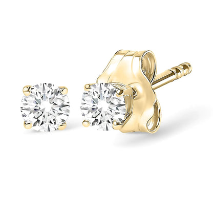 14K Gold 1/2 Cttw Round Lab Grown Diamond Solitaire Stud Earrings