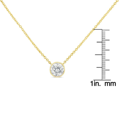Sterling Silver Bezel-Set Diamond Solitaire Pendant Necklace (1/3 cttw, H-I Color, I1-I2 Clarity)