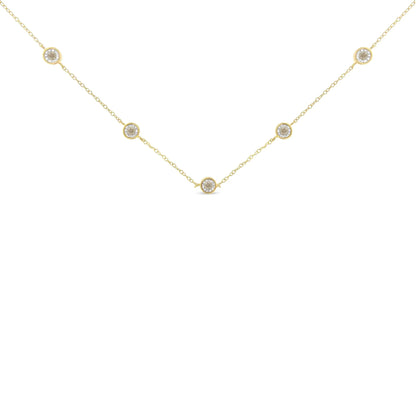 Sterling Silver Diamond Station Necklace (1/2 cttw, K-L Color, I2-I3 Clarity)