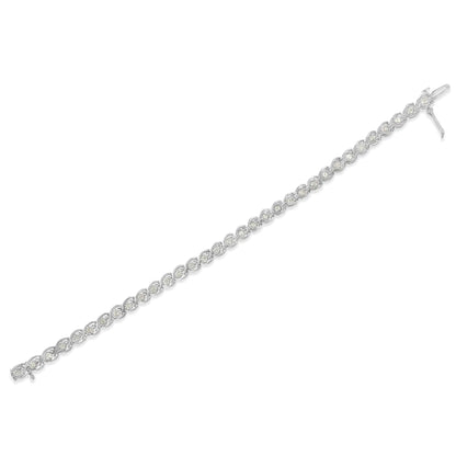 .925 Sterling Silver 2 cttw Miracle Plate Set Diamond Spiral Link Bracelet (I-J Color, I3 Clarity) -7"