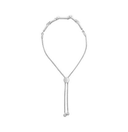 .925 Sterling Silver 1/2 Cttw Diamond Paperclip Link Adjustable Bolo Bracelet (G-H Color, SI1-SI2 Clarity)