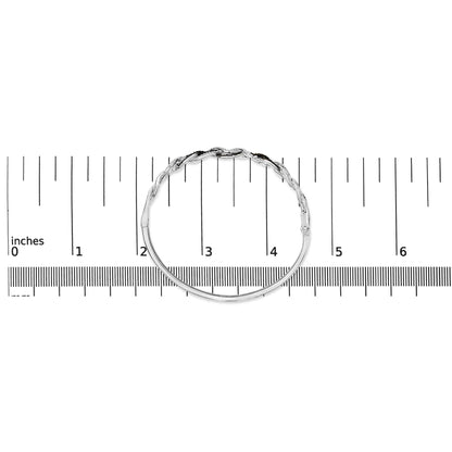 .925 Sterling Silver 3/8 Cttw White and Black Diamond Swirl Bangle Bracelet (Black Color, I3 Clarity) - 7.75" Inches