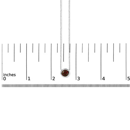 .925 Sterling Silver 7MM Bezel Set Created Purple Amethyst Pendant Necklace - 18" Inches