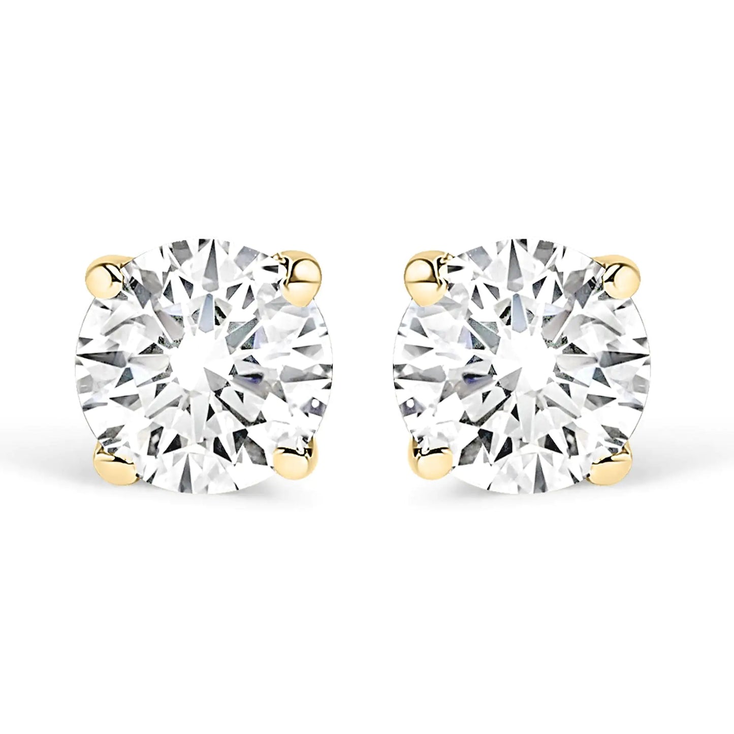 14K Gold 1/2 Cttw Round Lab Grown Diamond Solitaire Stud Earrings