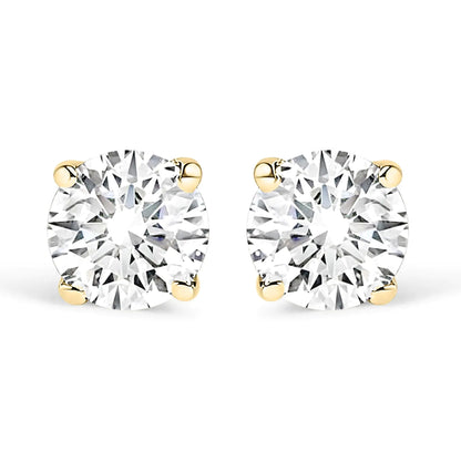 14K Gold 1/2 Cttw Round Lab Grown Diamond Solitaire Stud Earrings